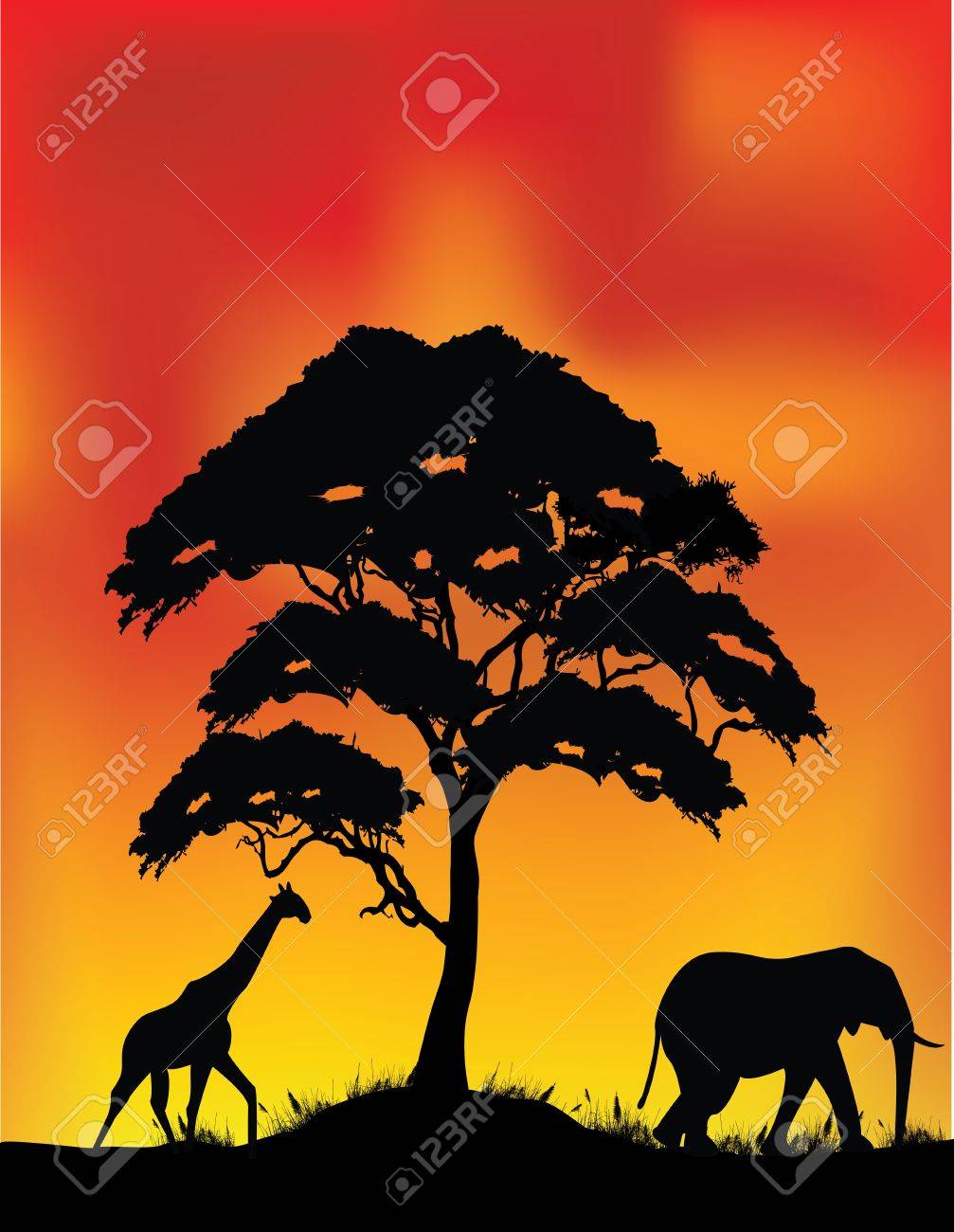 サファリの背景のベクトル イラストのイラスト素材 ベクタ Image サファリの背景のベクトル イラストのイラスト素材 ベクタ Image