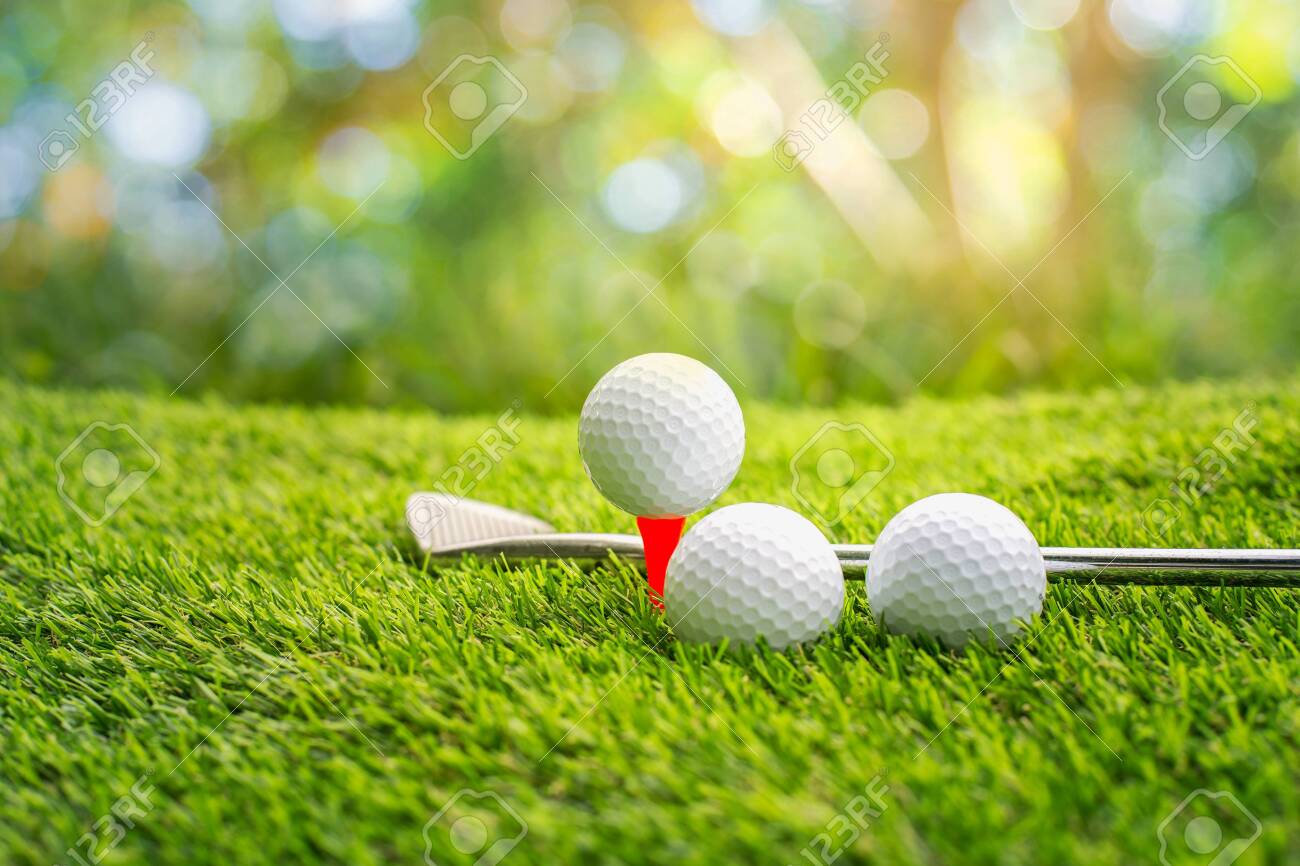 Golf Ball On Tee Ready To Be Shot Putting Golf Ball On Tee Stock Photo Picture And Royalty Free Image Image 128849591