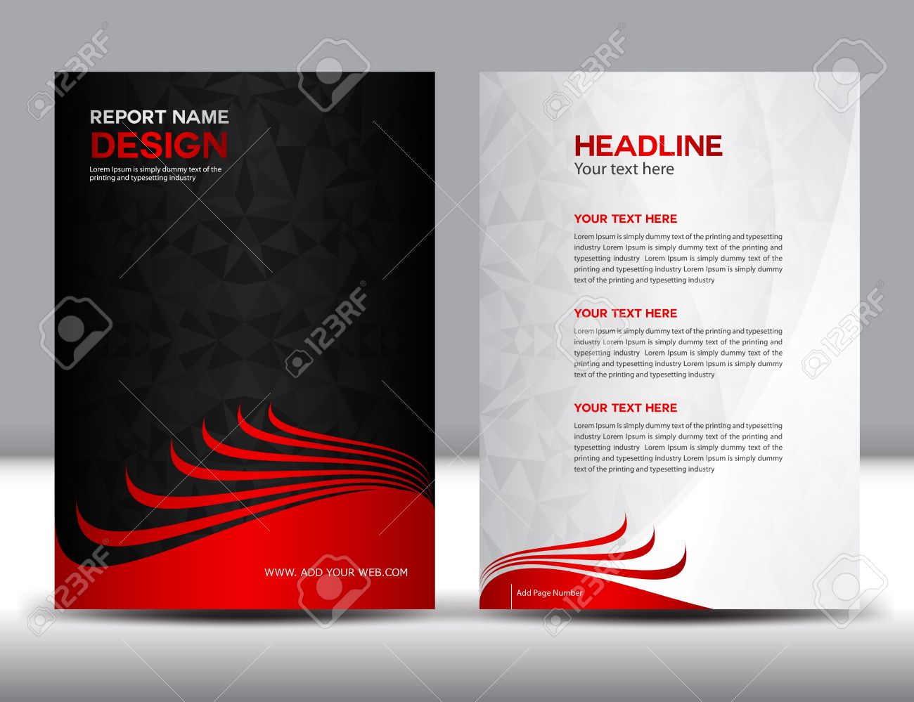 black annual report vector illustration cover design brochure