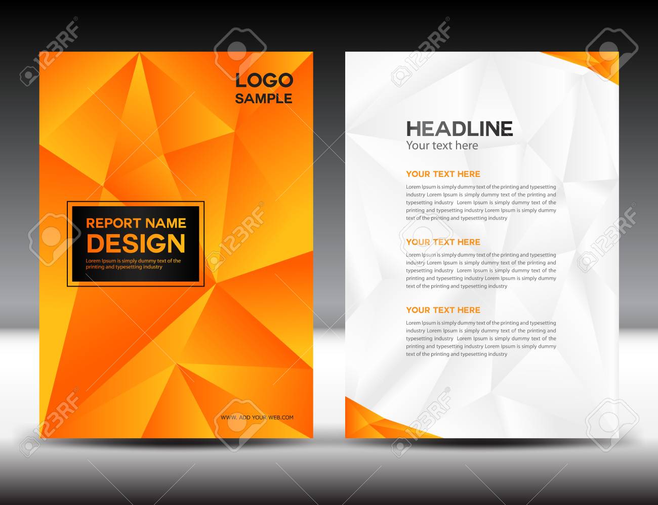 orange cover annual report design illustration cover design