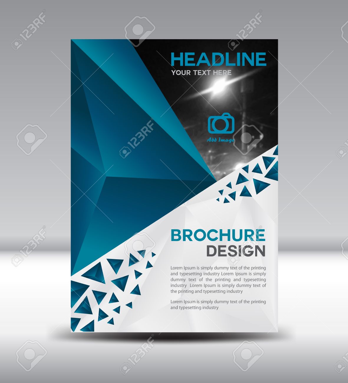 blue brochure cover design magazine template leaflet design