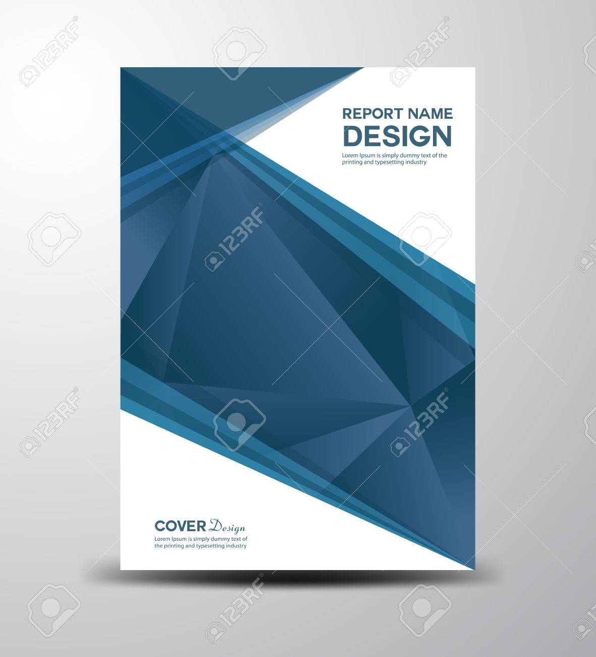 blue cover annual report report template cover design polygon report template design