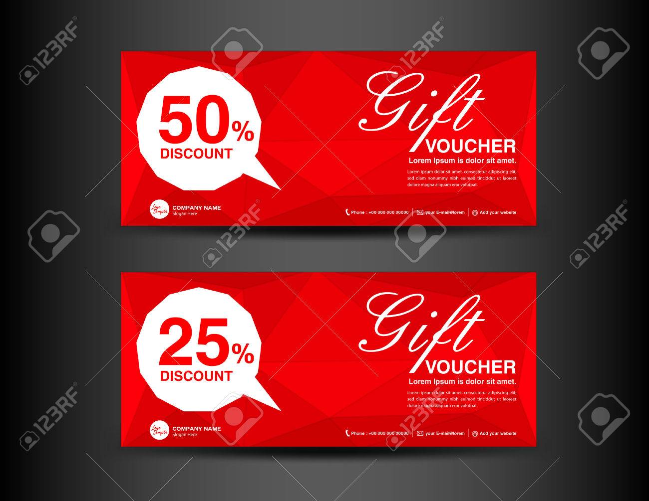 red discount voucher template coupon design ticket banner cards design ticket template