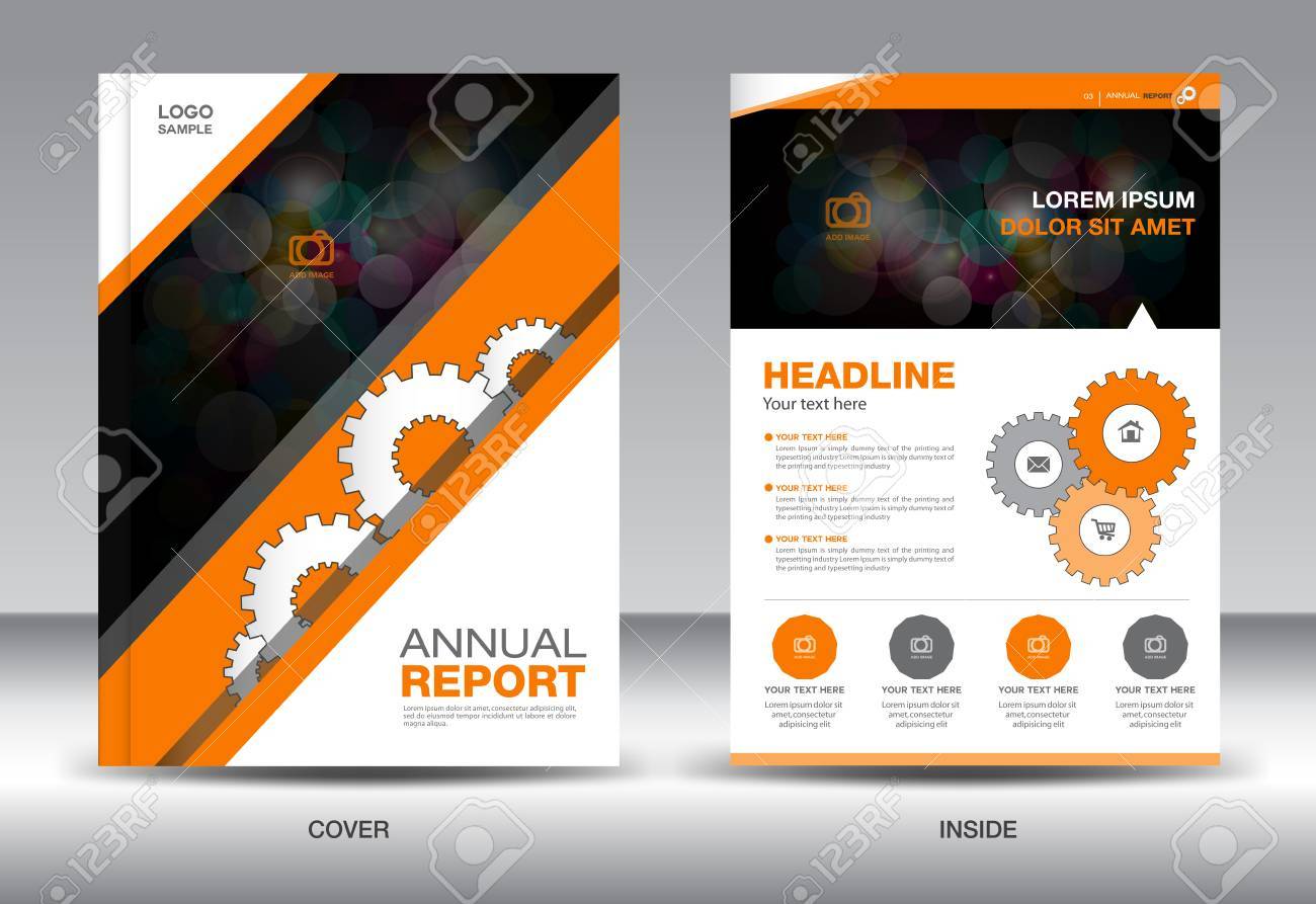 orange annual report template brochure design cover template fl yer