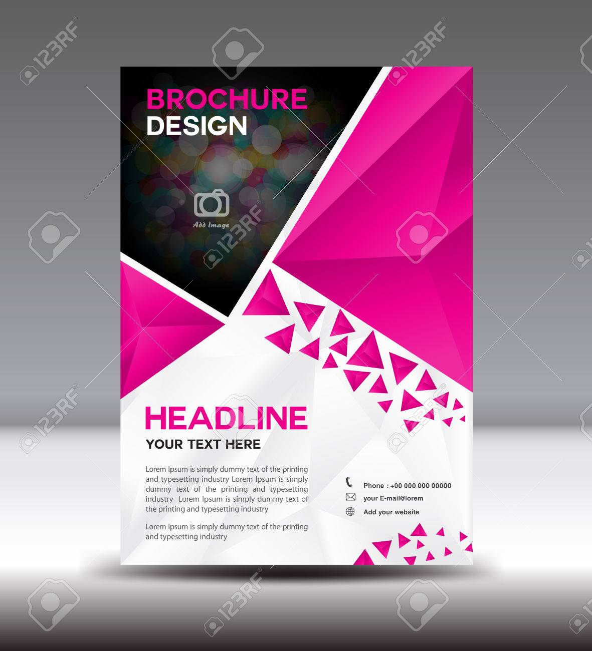 pink brochure and cover template polygon illustration cover company profile cover template
