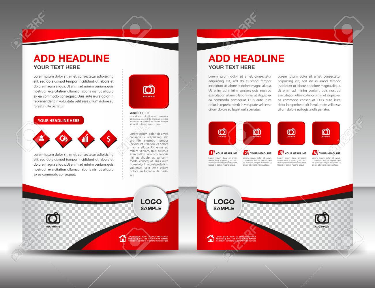 red business brochure flyer design layout template in a4 size