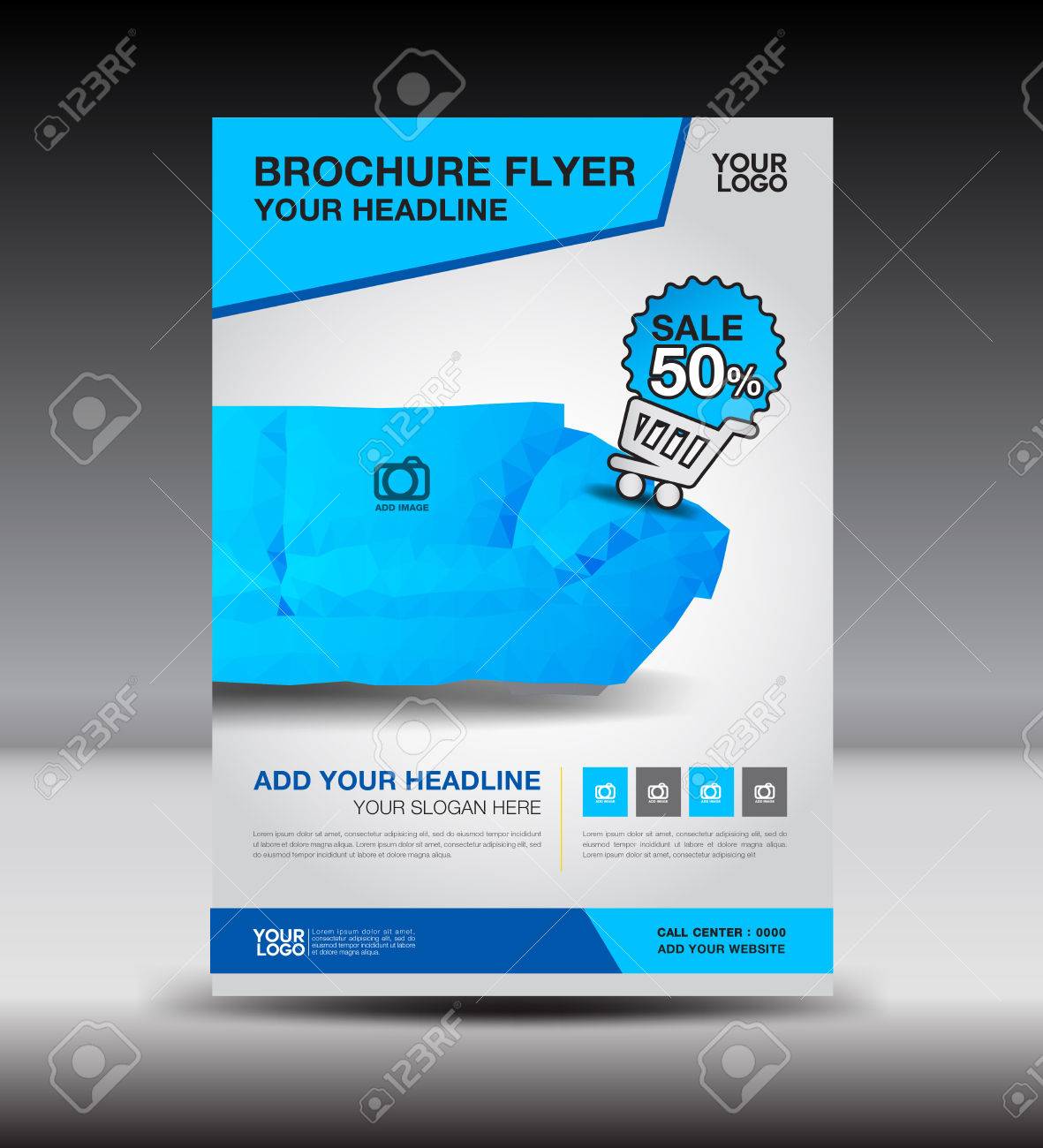Blue Business Brochure Flyer Design Layout Template In A4 Size