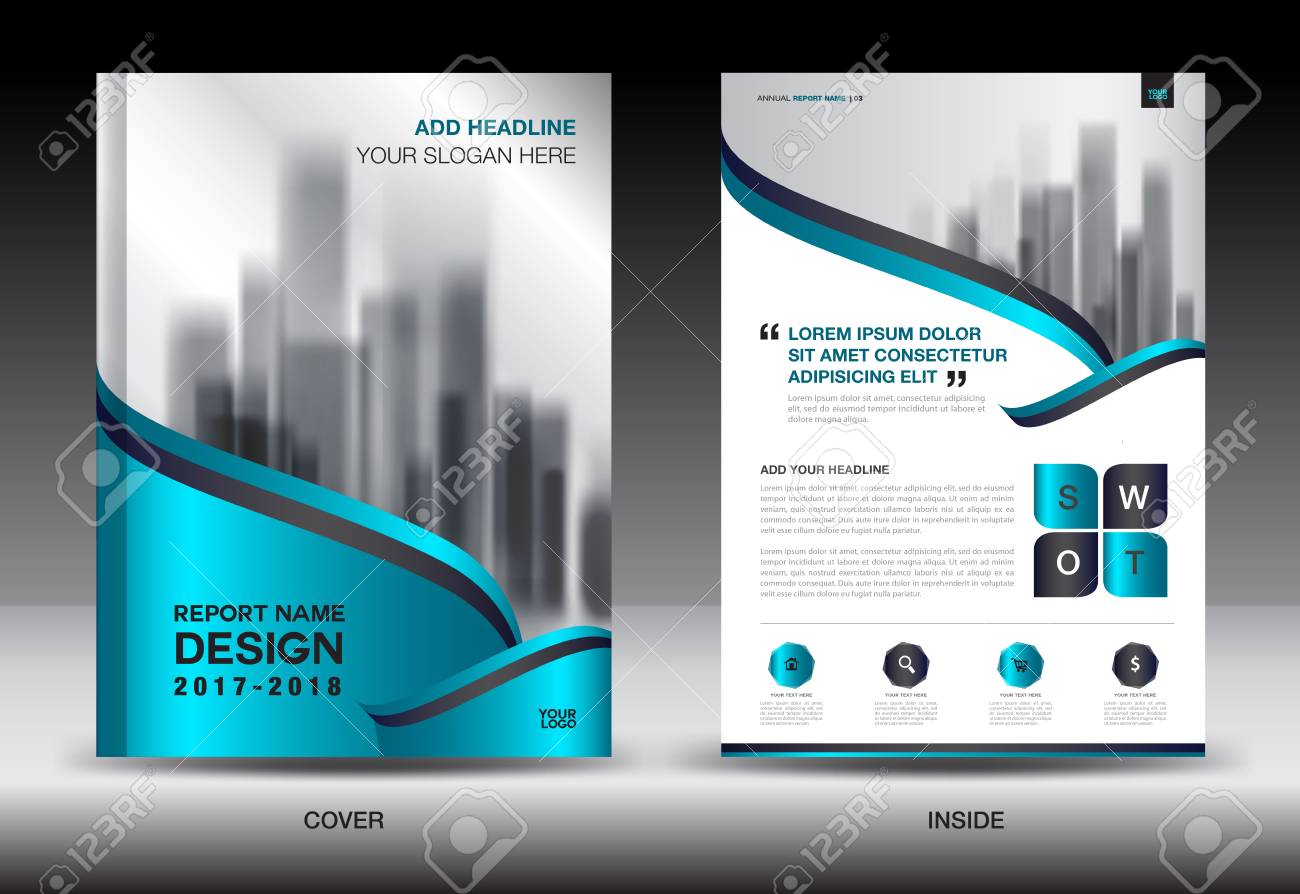blue cover annual report brochure flyer template creative design creative design layout