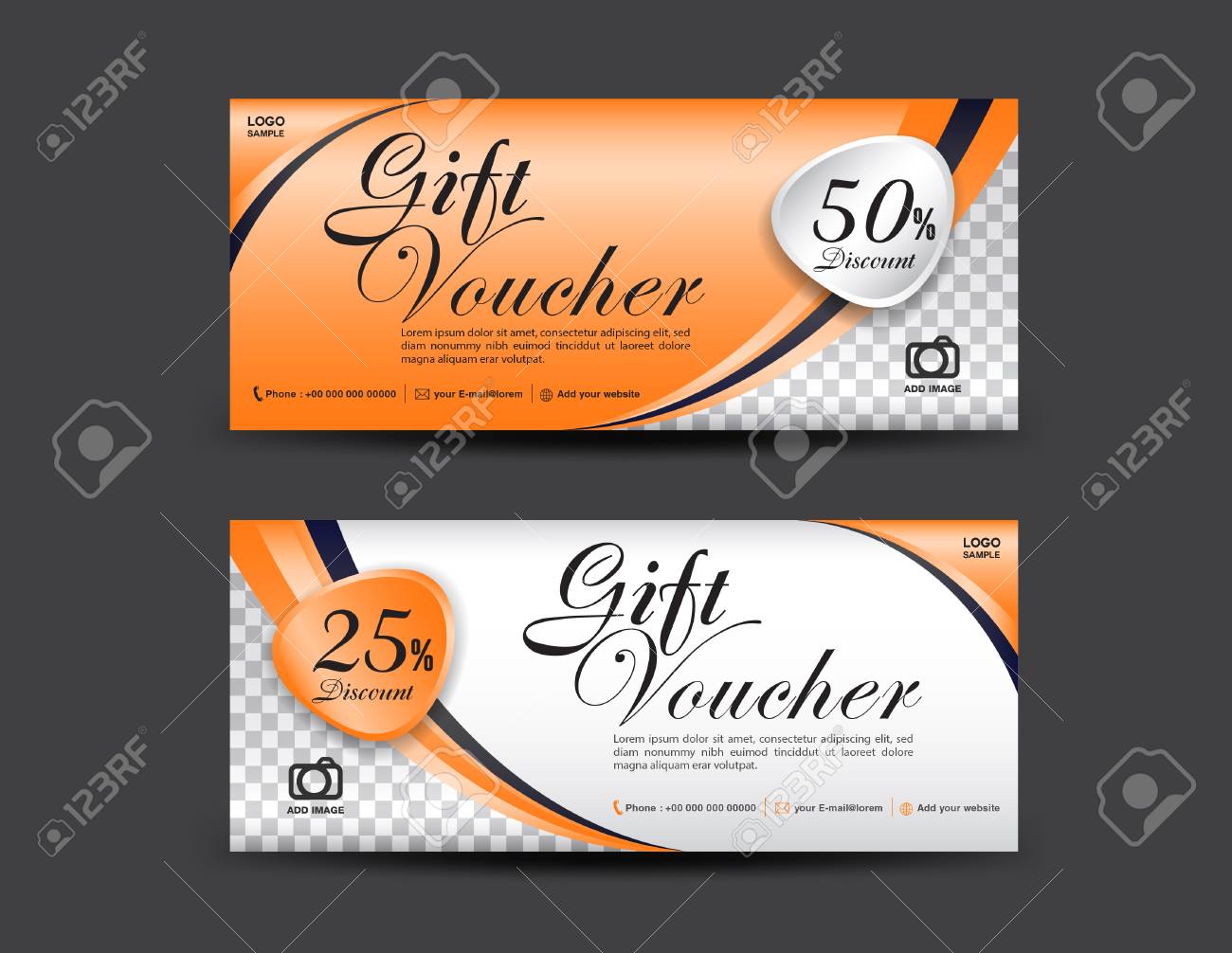 orange gift voucher template coupon design gift certificate