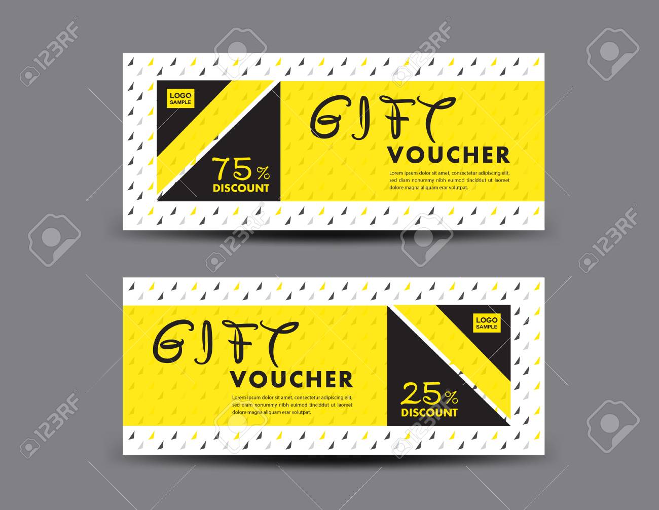 yellow discount voucher template coupon design ticket gift