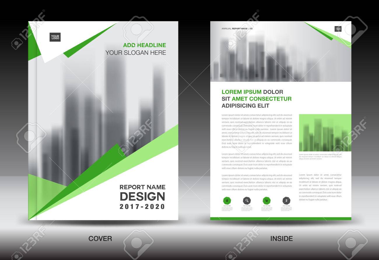 annual report brochure flyer template green cover design business