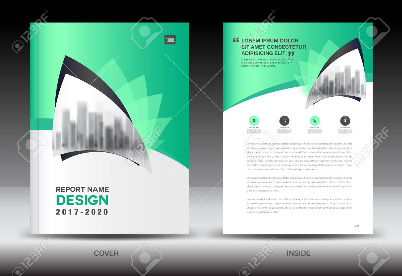 annual report brochure flyer template green cover design business