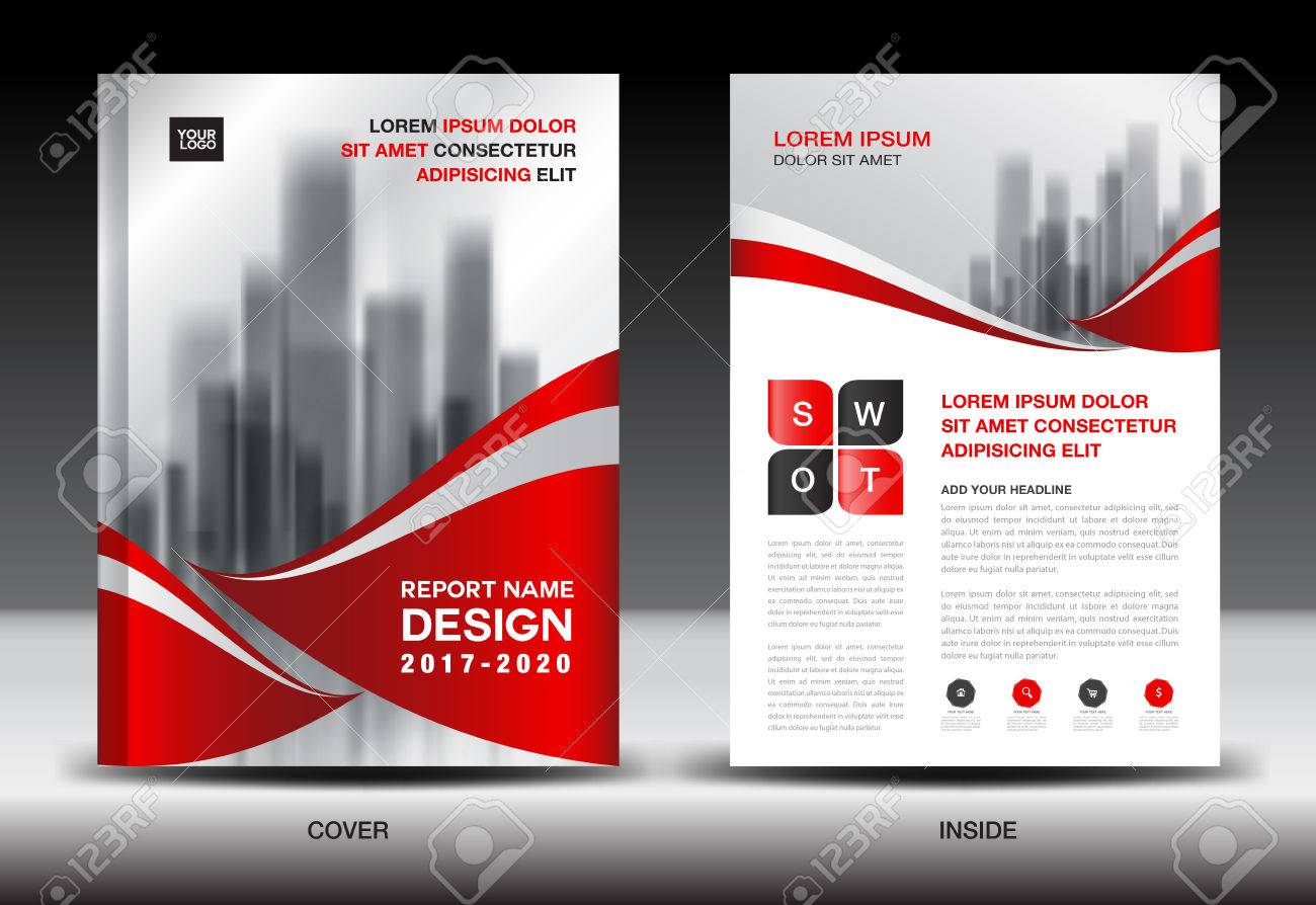 annual report brochure flyer template red cover design business
