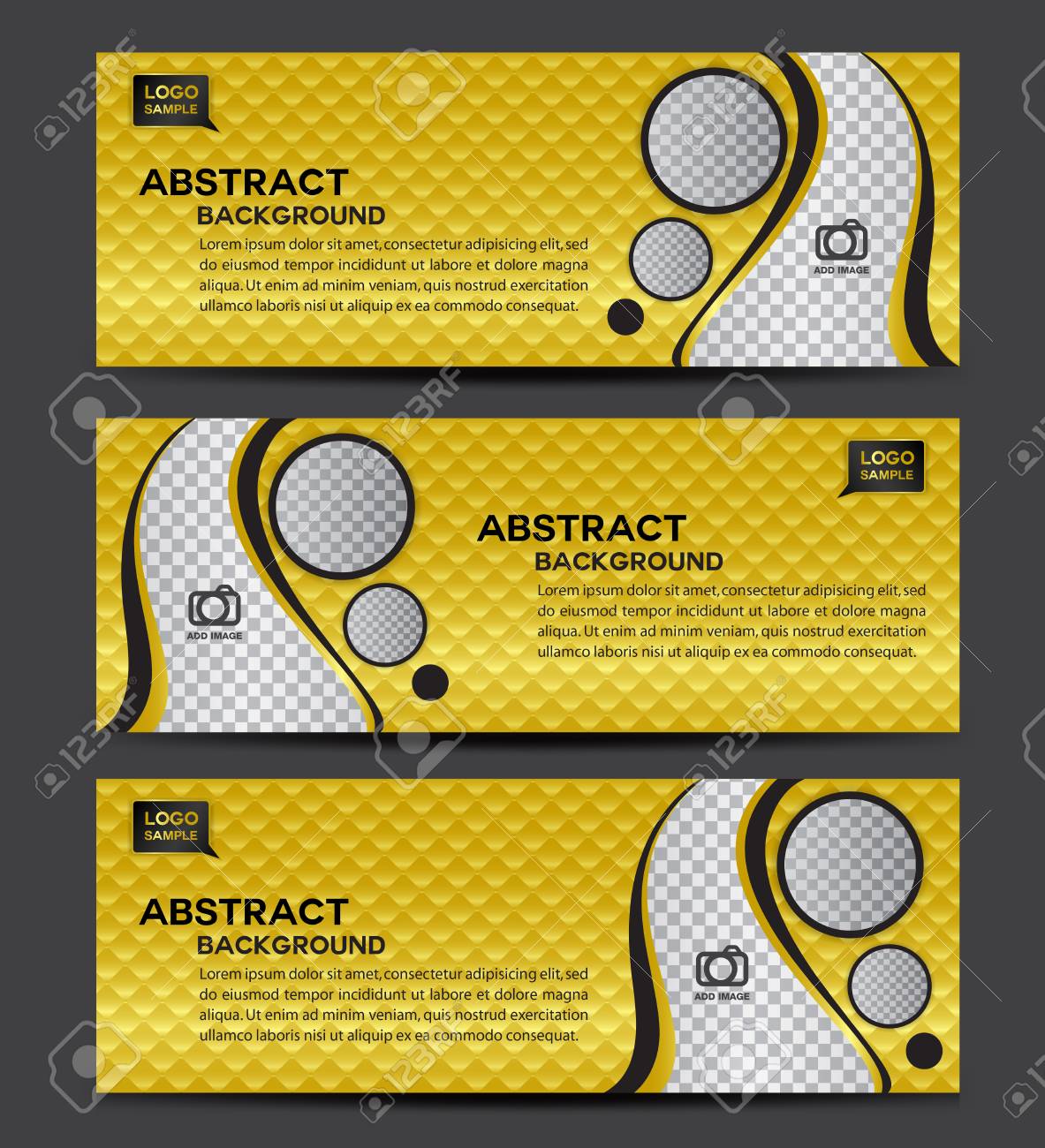 gold banner template vector