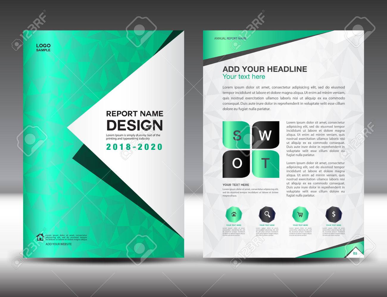 annual report brochure flyer template green cover design business ads flyer