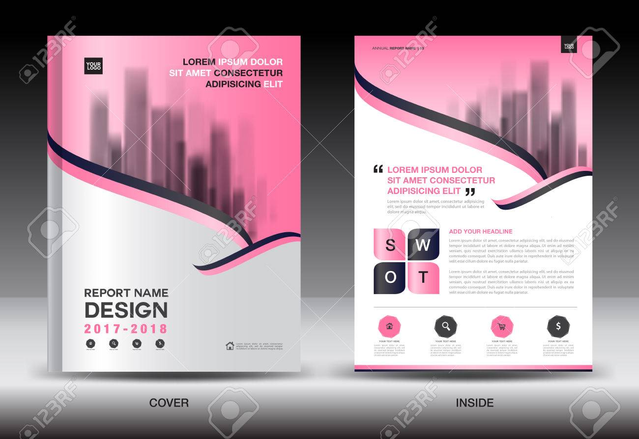 annual report brochure flyer template pink cover design business