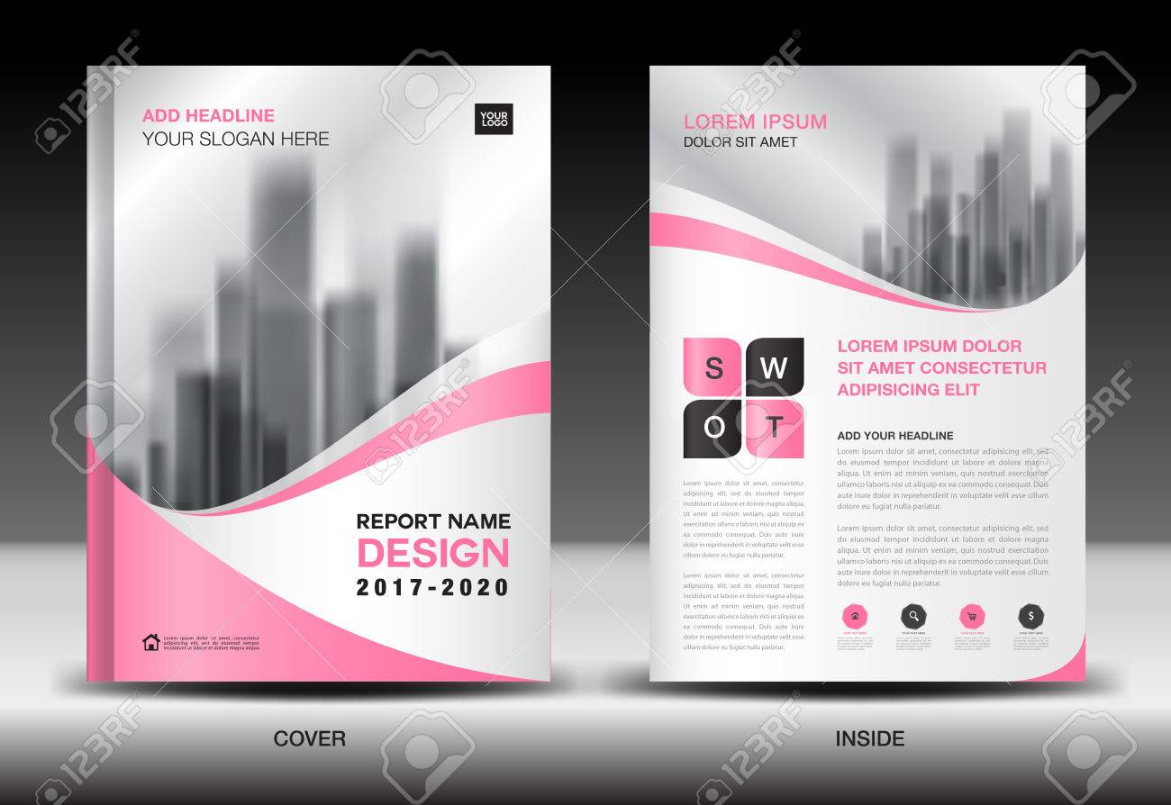 annual report brochure flyer template pink cover design business magazine ad template