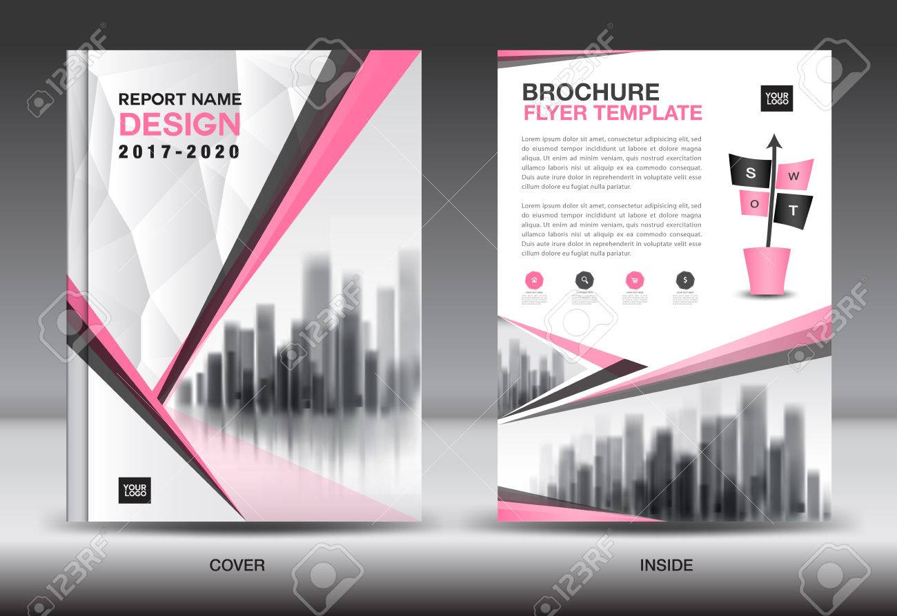annual report brochure flyer template pink cover design business