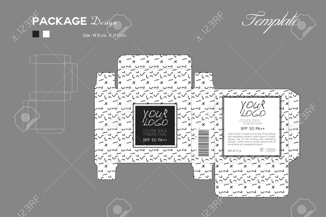 package puff powder skin color box outline black and white