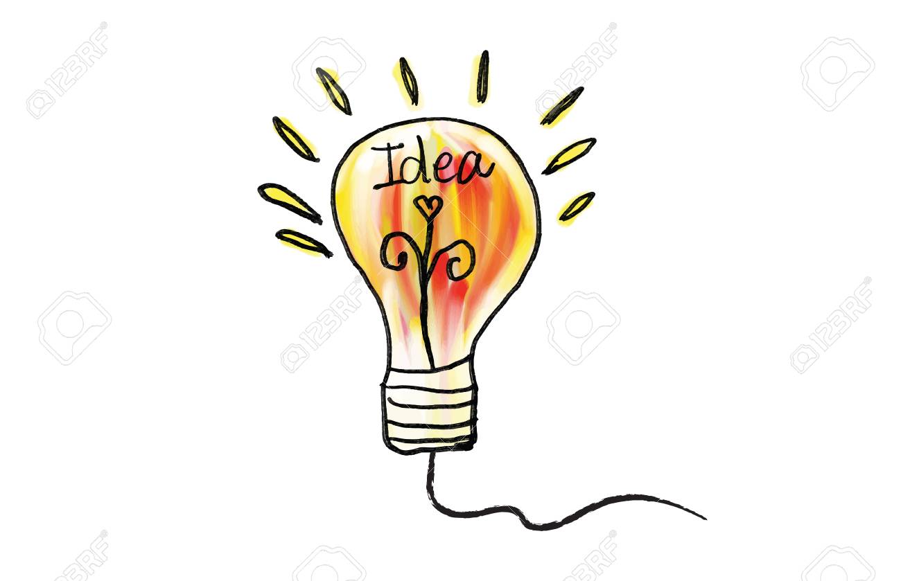 Vector light bulb icon vector illustration. Concept or creative thinking, doodle hand drawn sign, cartoon - 125666982 Vector light bulb icon vector illustration. Concept or creative thinking, doodle hand drawn sign, cartoon - 125666982