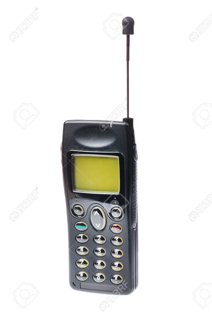 Teléfono Móvil Retro Viejo Con La Antena Aislada En El Fondo Blanco Fotos,  Retratos, Imágenes Y Fotografía De Archivo Libres De Derecho. Image  93019244.