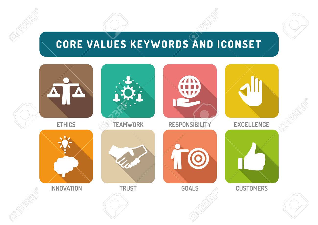 core values flat icon set royalty free cliparts vectors and stock
