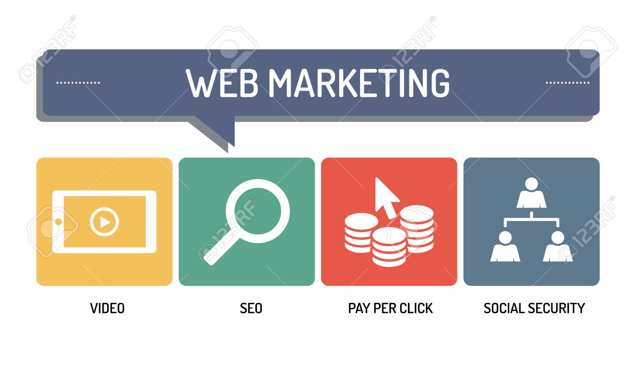Web Marketing Icon Set Royalty Free Cliparts Vectors And Stock Illustration Image