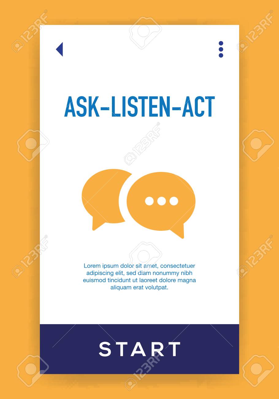 ask listen act icon royalty free cliparts vectors and stock