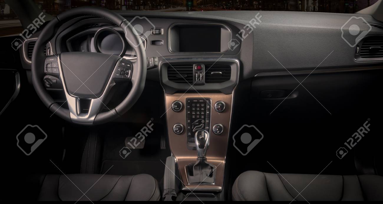 Interior of a modern automobile showing the dashboard - 45658674 Interior of a modern automobile showing the dashboard - 45658674