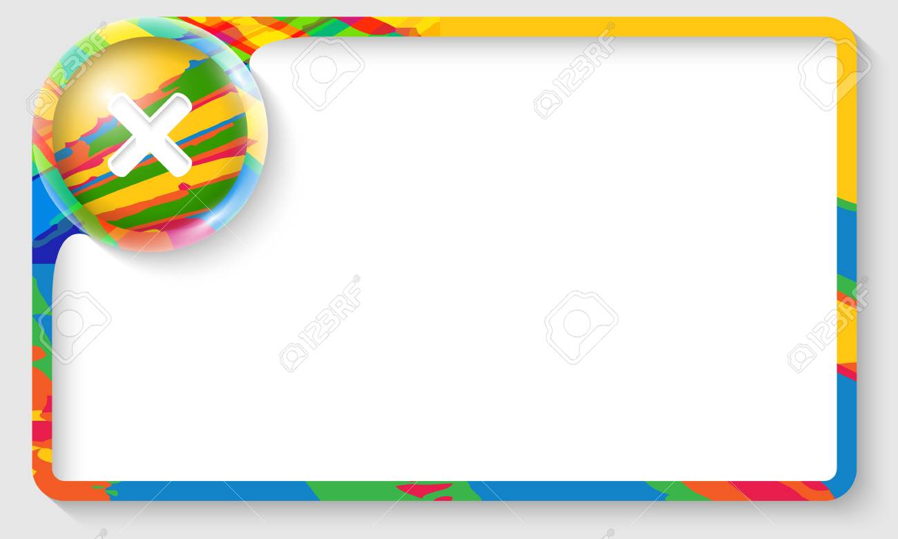 禁止マークと任意のテキストの色のテキスト フレームのイラスト素材 ベクタ Image