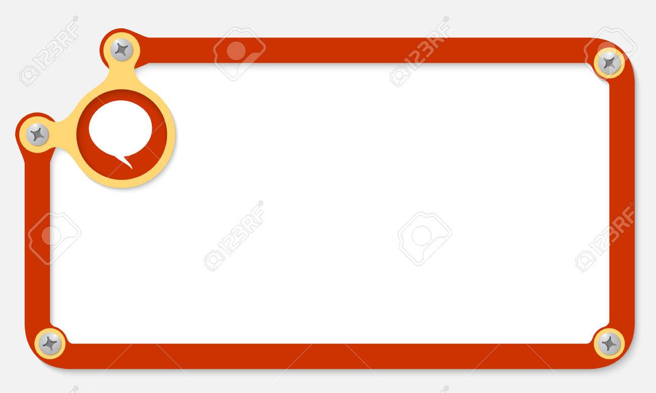 ネジと吹き出しテキストの赤枠のイラスト素材 ベクタ Image