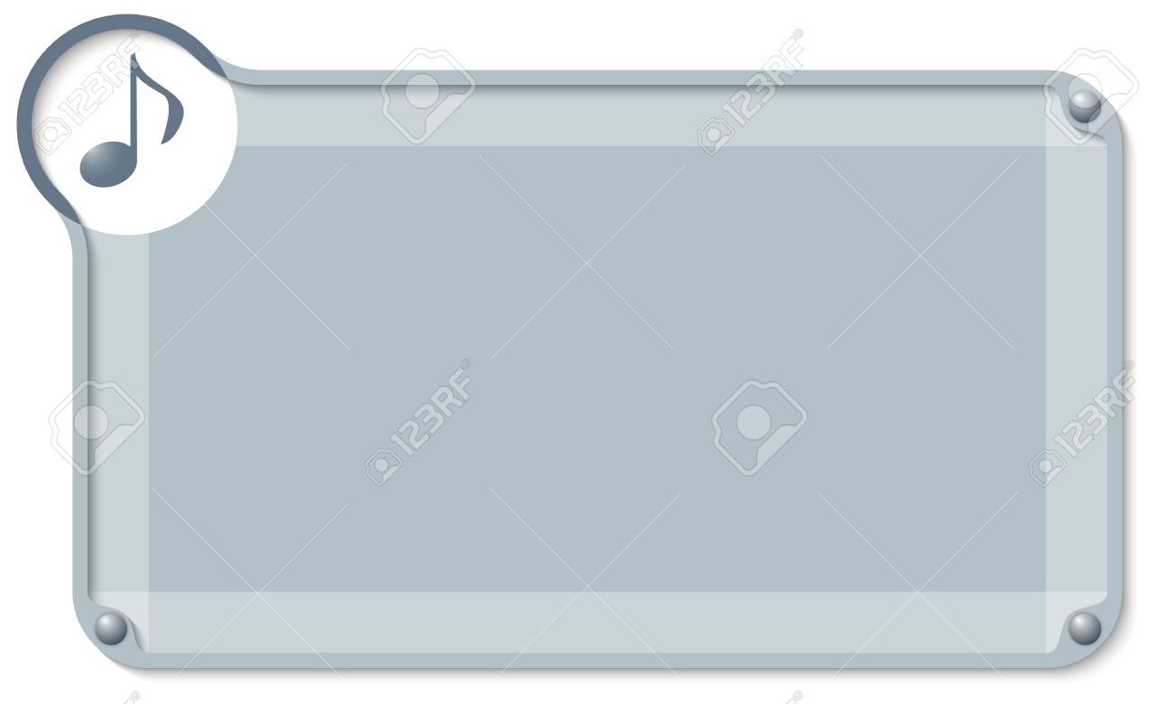 テキストと音楽アイコンの抽象的なテキスト ボックスのイラスト素材 ベクタ Image