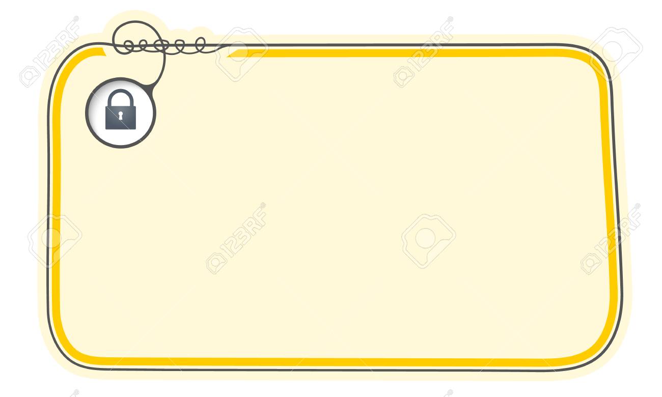 テキスト枠の塗りつぶしを手書きテキストと南京錠のイラスト素材 ベクタ Image