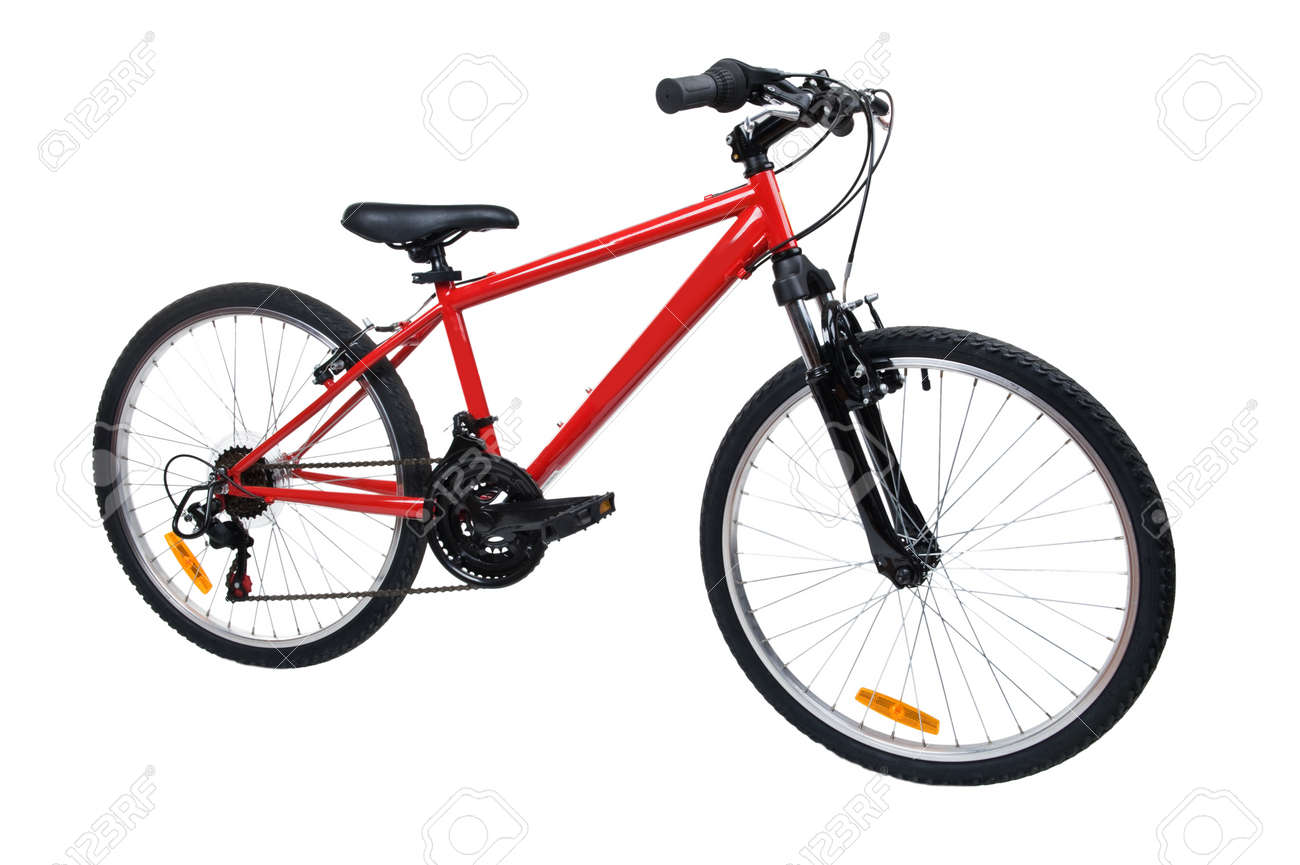 白 - 新しい自転車を近くのオブジェクトします。 の写真素材・画像素材 