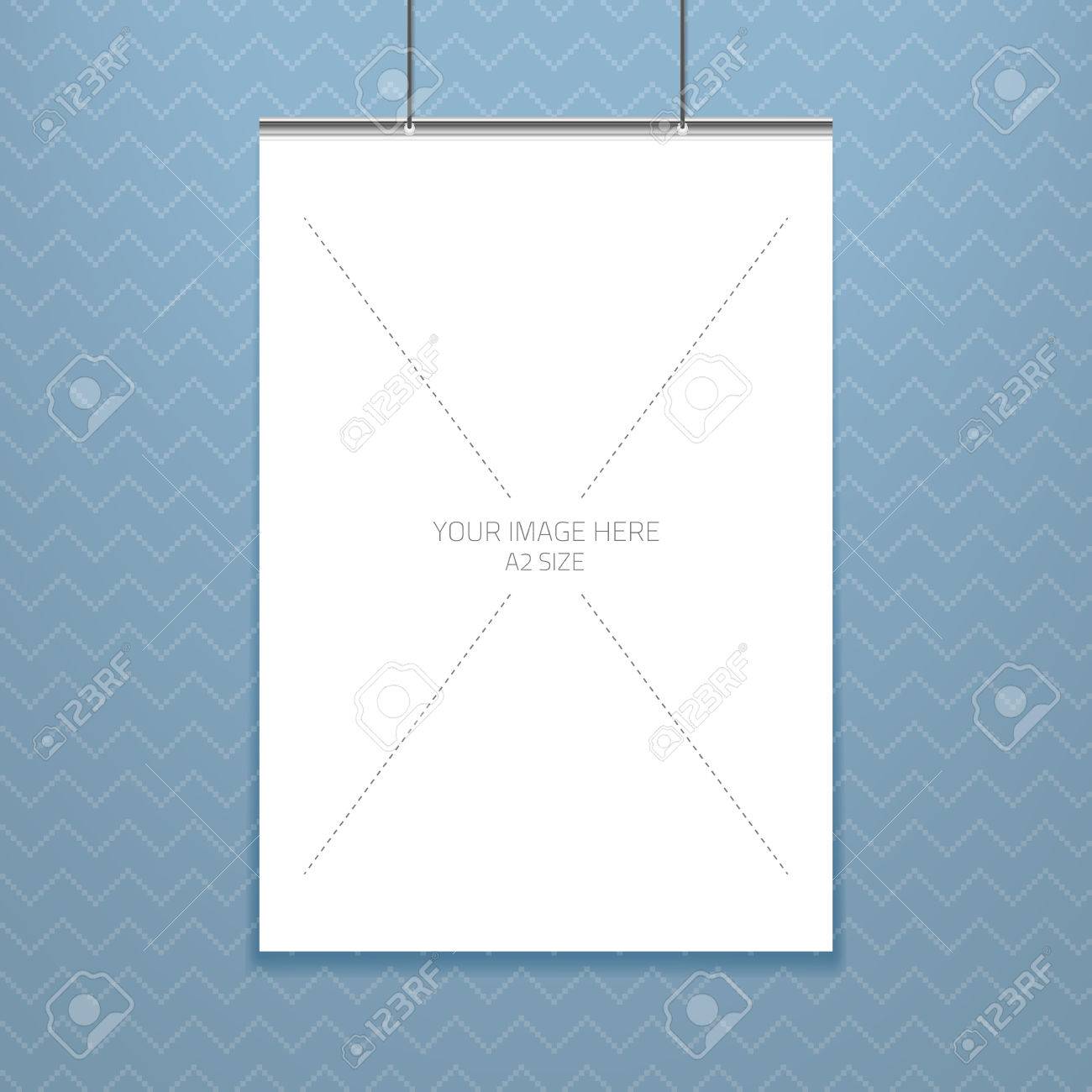 vector poster template of a blank paper sheet in frame placed blank poster template