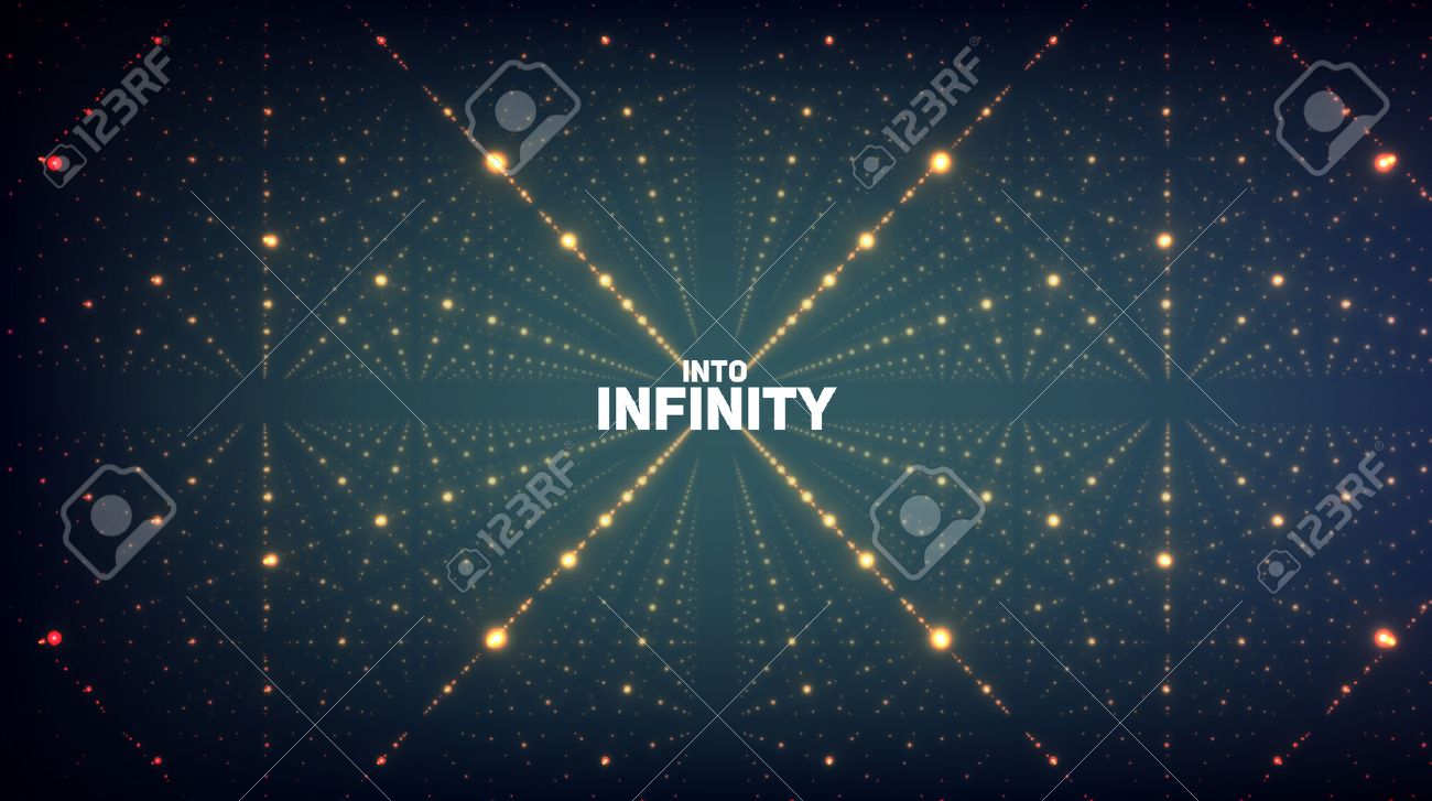 Abstract vector background. Matrix of glowing stars with illusion of depth and perspective. - 40380915 Abstract vector background. Matrix of glowing stars with illusion of depth and perspective. - 40380915