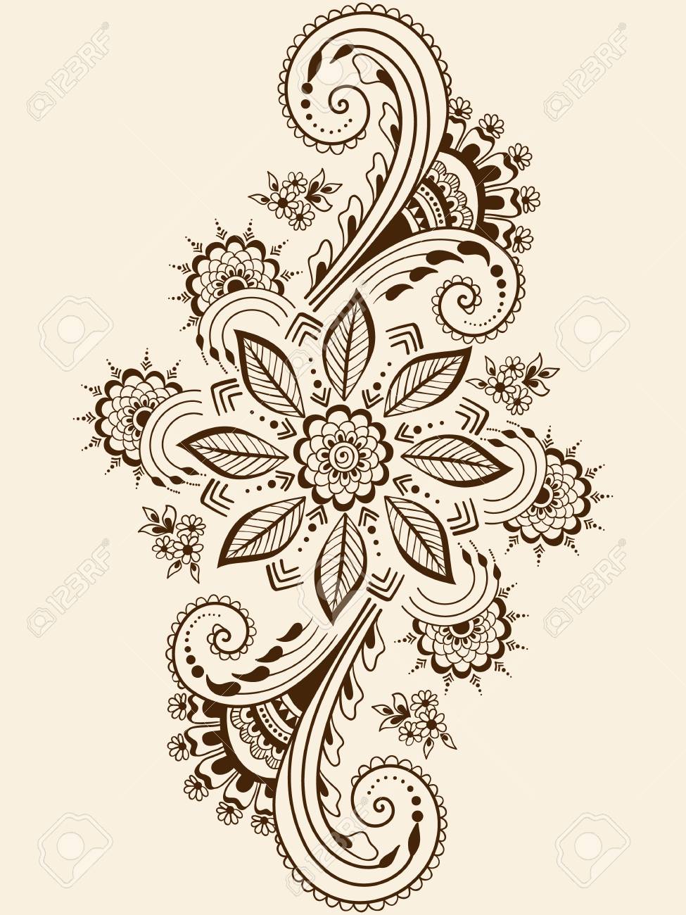 Vector Illustration Of Mehndi Ornament Traditional Indian Style Royalty Free Cliparts Vectors And Stock Illustration Image