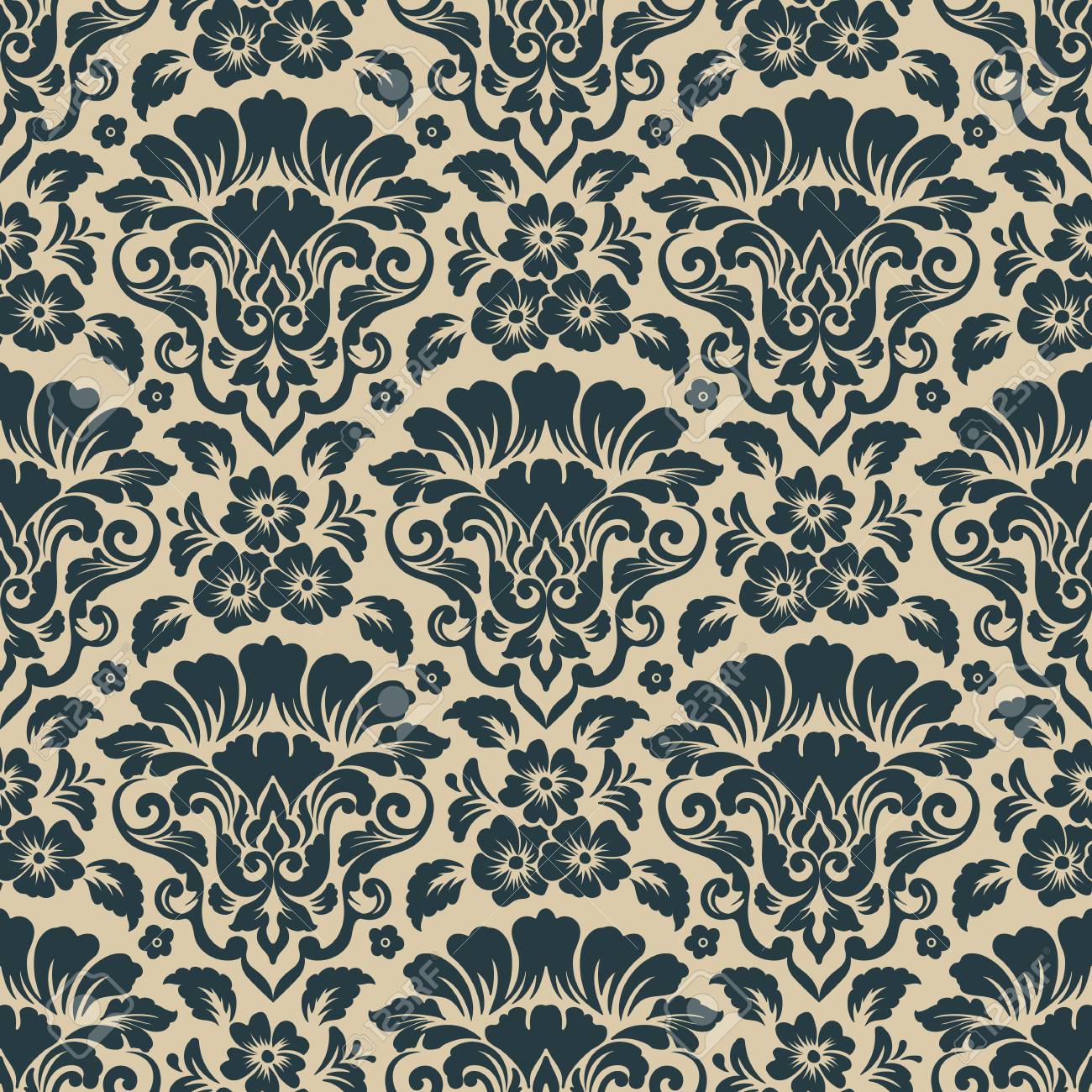 vector damask seamless pattern background classical luxury old damask template