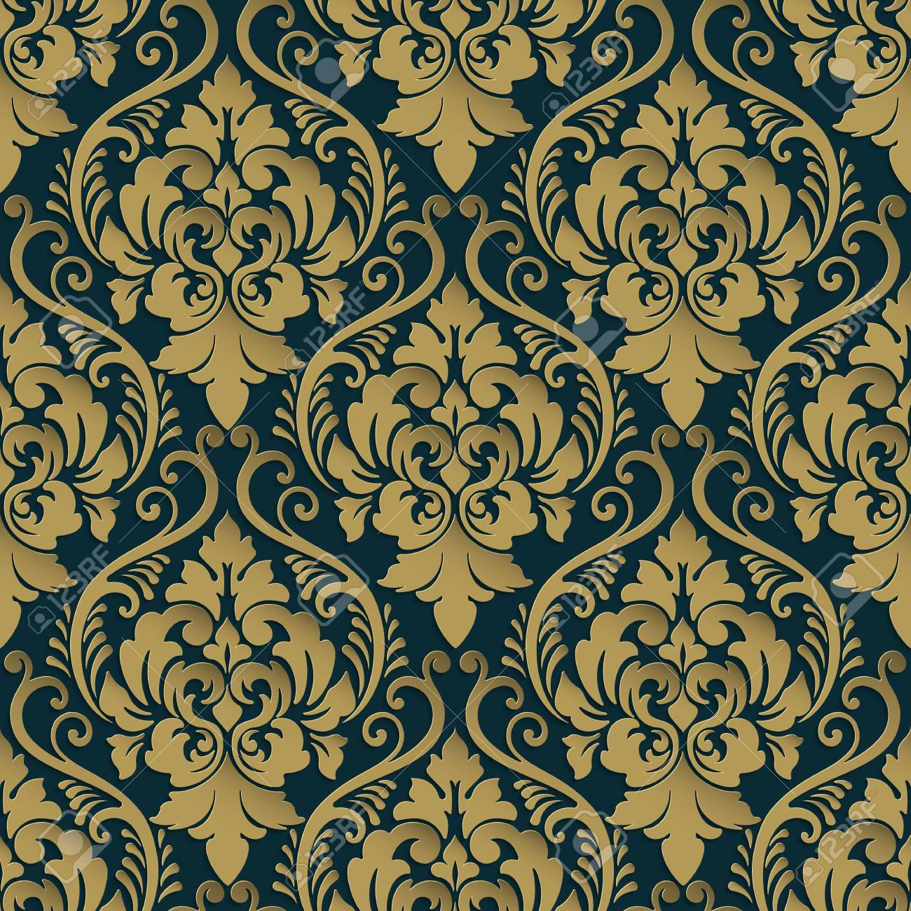 Vector Damask Seamless Pattern Background Elegant Luxury Texture Royalty Free Cliparts Vectors And Stock Illustration Image