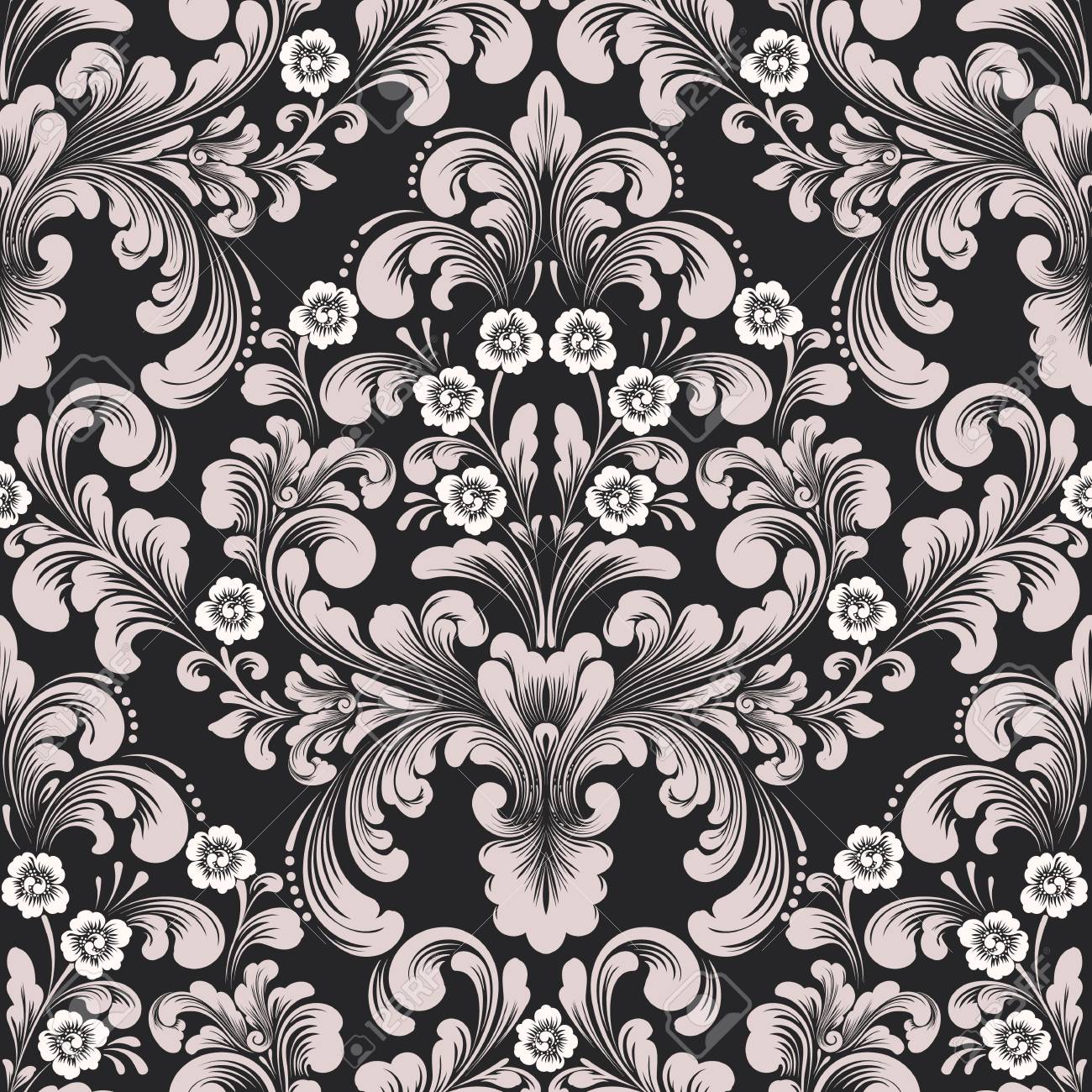 vector damask seamless pattern element classical luxury old damask template