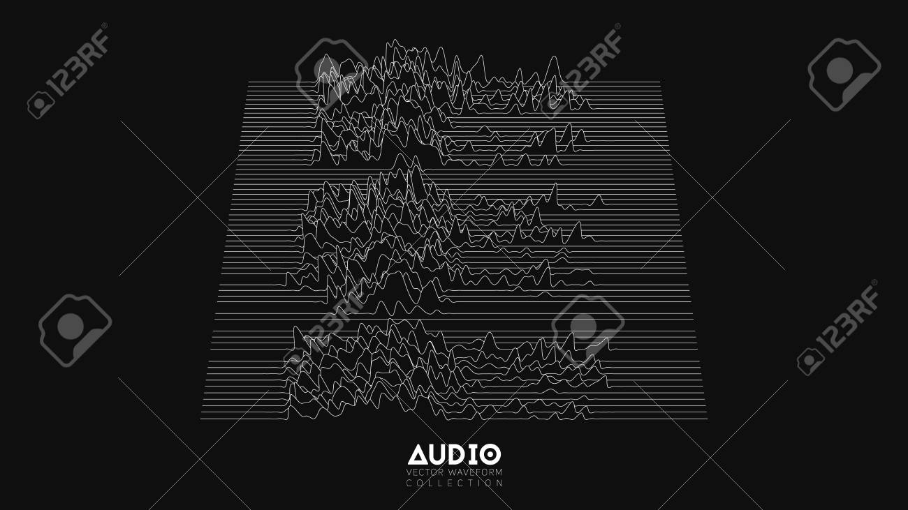 Vector 3d Echo Audio Wavefrom Spectrum. Abstract Music Waves Oscillation  Graph. Futuristic Sound Wave Visualization. Black And White Line Impulse  Pattern. Synthetic Music Technology Sample. Royalty Free SVG, Cliparts,  Vectors, and Stock