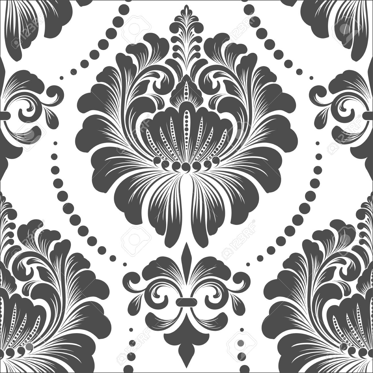 vector damask seamless pattern element classical luxury old damask template
