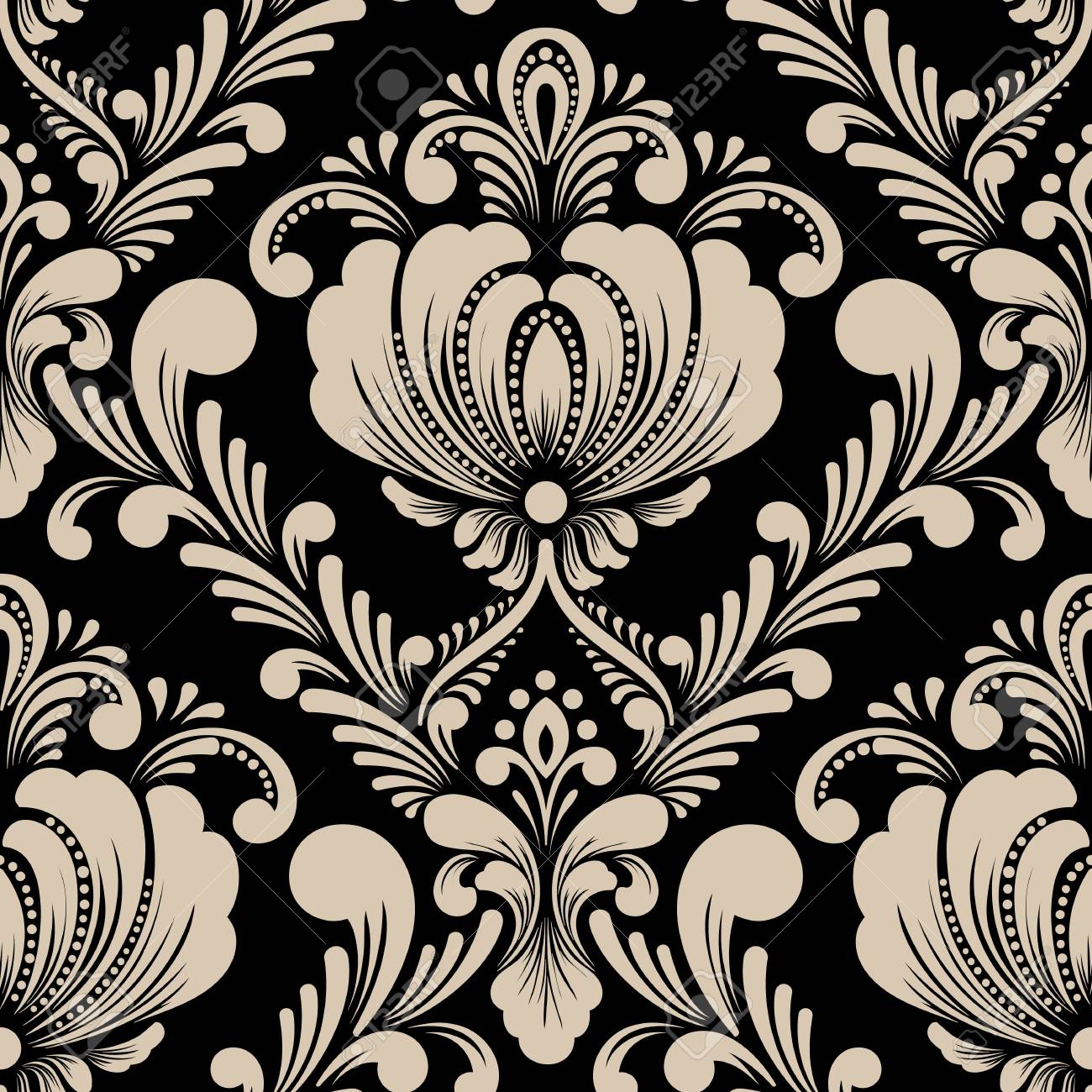 vector damask seamless pattern element classical luxury old damask template