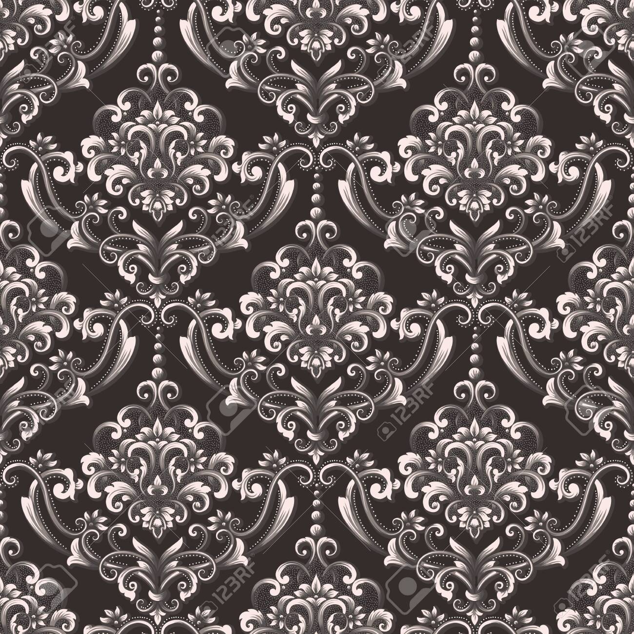 vector damask seamless pattern background classical luxury old damask template