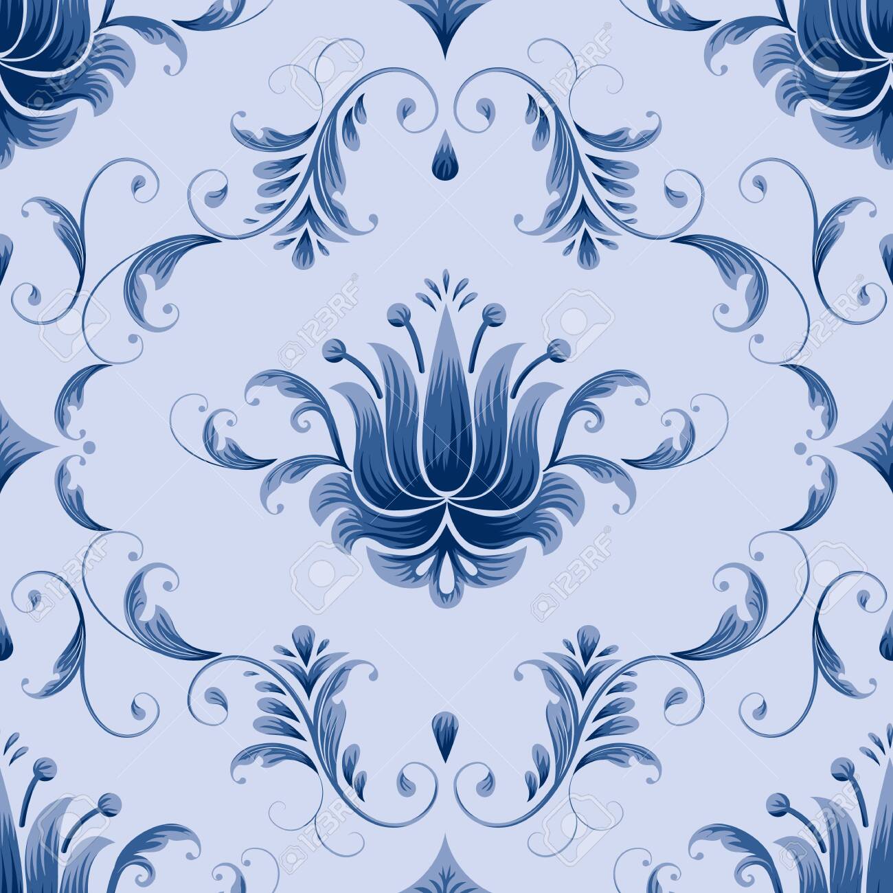 vector damask seamless pattern element classical luxury old damask template