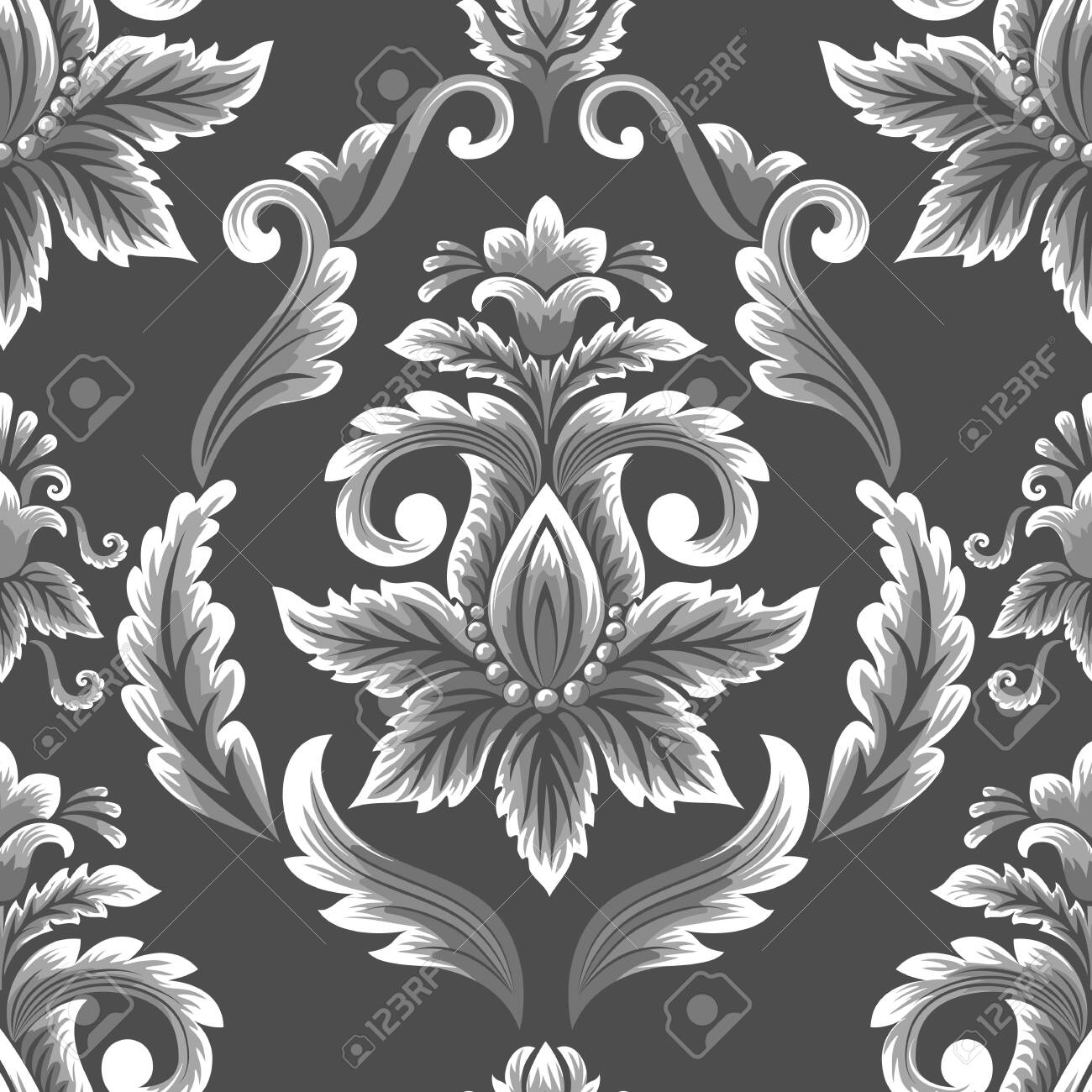vector damask seamless pattern element classical luxury old damask template