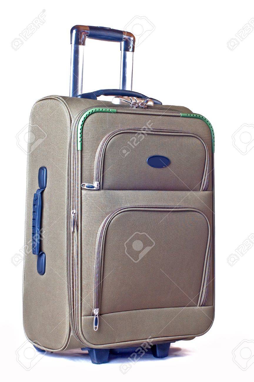 Modern Convenient Suitcase On Castors On A White Background Stock - Modern Convenient Suitcase On Castors On A White Background Stock Photo modern convenient suitcase on castors on a white background stock - modern convenient suitcase on castors on a white background stock photo