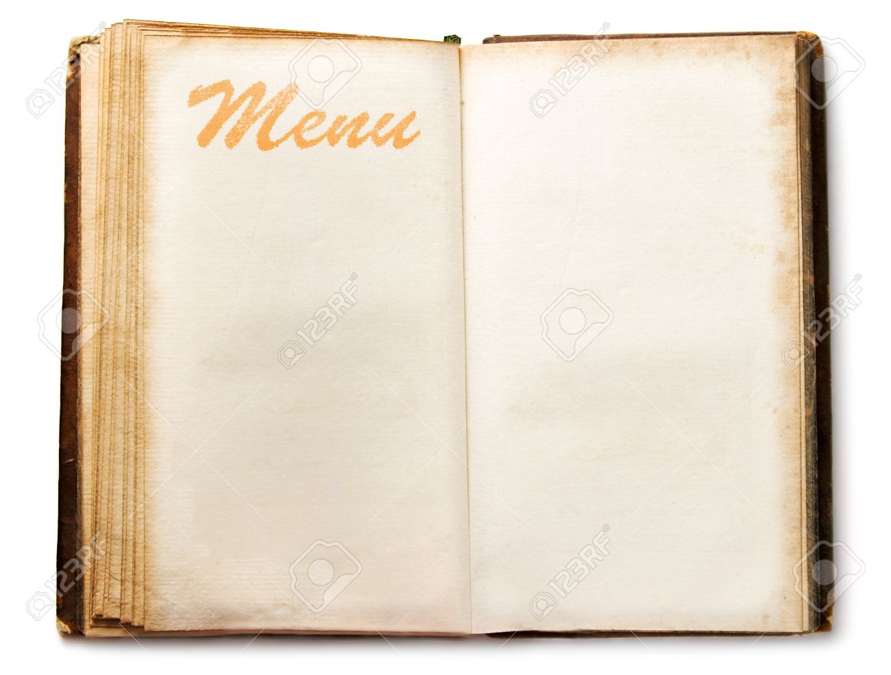 blank vintage menu book