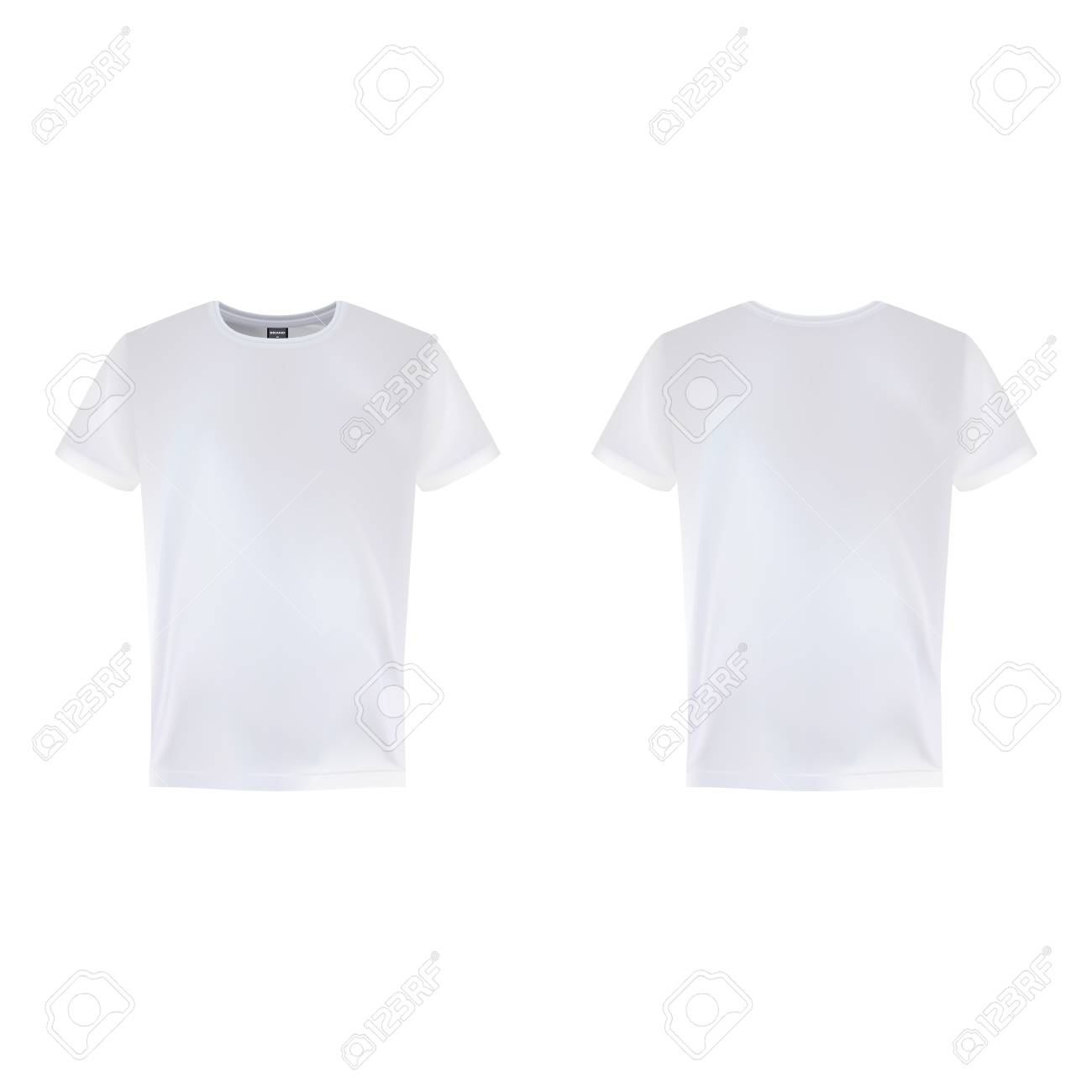 Plantilla De Diseño De La Camiseta De Manga Corta Para Camiseta blanca para hombre con manga corta en las vistas