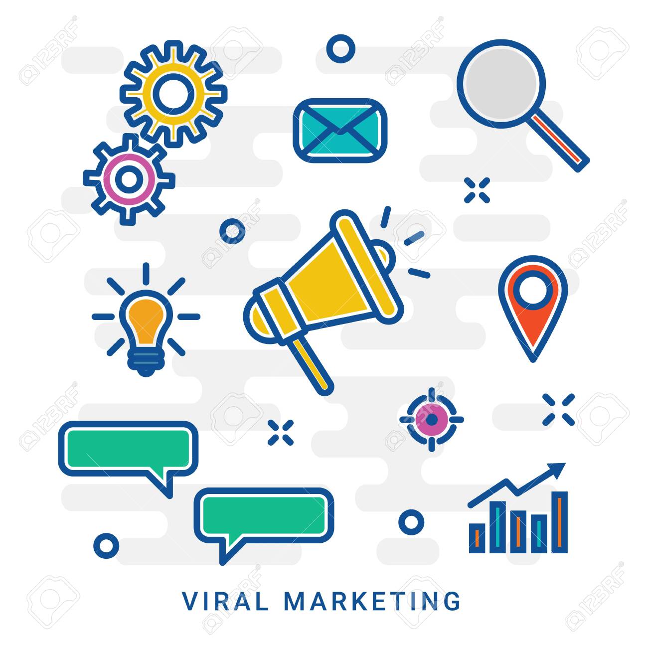 viral marketing concept illustration idea of content business marketing concept
